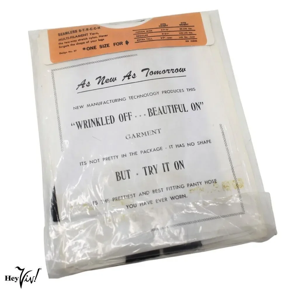 Vintage Nylon Off Black Panty Hose Original Package Lovely Miss 9-11 - Hey Viv